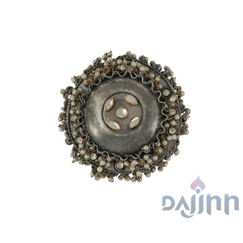 Dajinn Aajita Silver Oxidised Ring