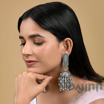 Dajinn Aanya Silver Oxidised Earring