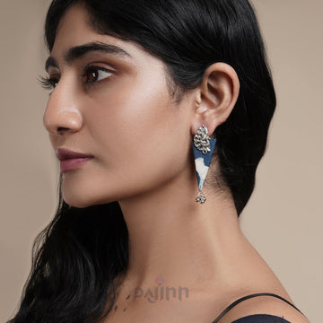 Dajinn Devika Indigo Blue Fabric Earring