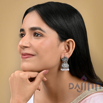 Dajinn Kritikaa Silver Oxidized Earring