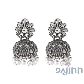 Dajinn Kritikaa Silver Oxidized Earring