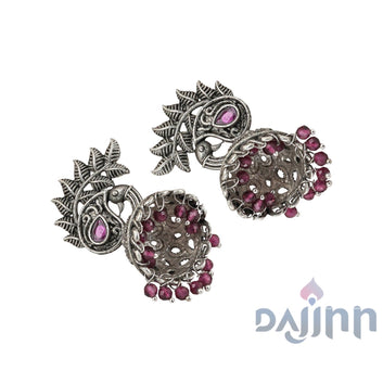 Dajinn Rukmani Silver Oxidised Earring