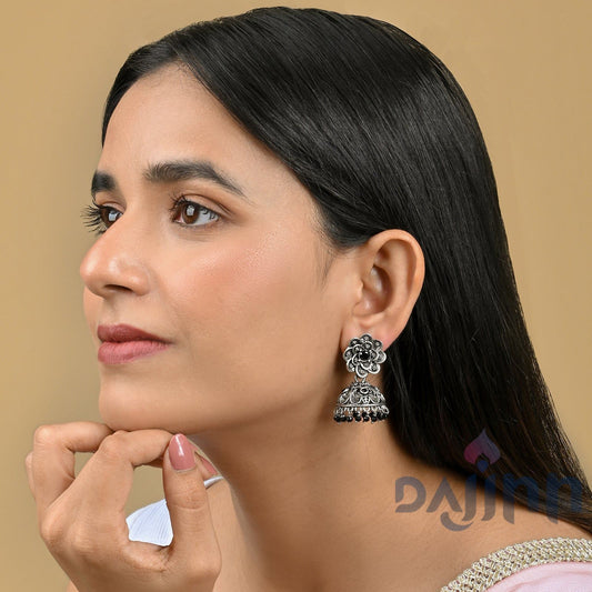 Dajinn Idaaya Silver Oxidised Earring