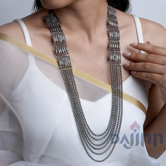 Dajinn Garul Silver Oxidised Necklace