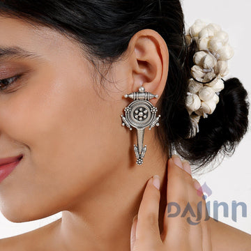 Dajinn Snehal Silver Oxidised Earrings