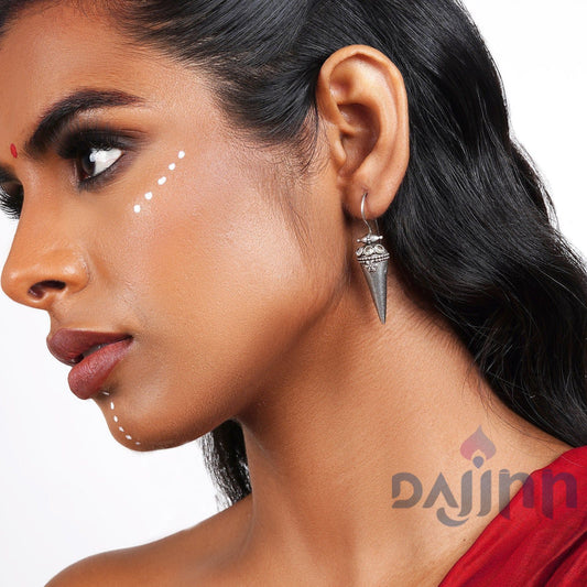 Dajinn Indu Silver Oxidised Earrings