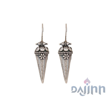 Dajinn Indu Silver Oxidised Earrings