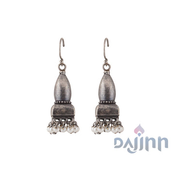 Dajinn Prithika Silver Oxidised Earrings