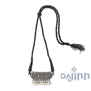 Dajinn Shivangi Silver Oxidised Necklace