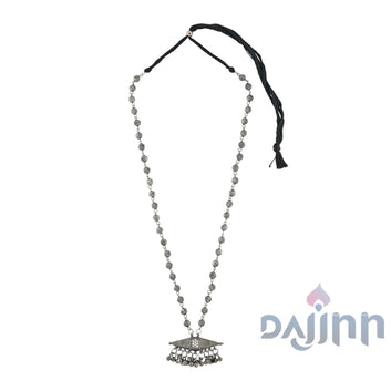 Dajinn Subhadra Silver Oxidised Necklace