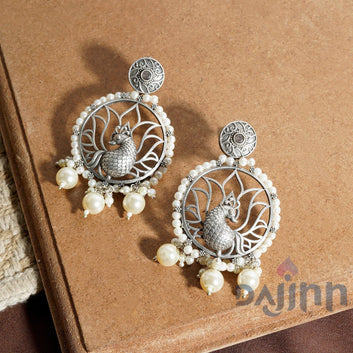 Dajinn Vintage Silver and Pearl Chandbali