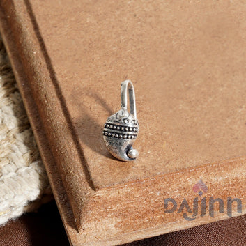 Ambi Silver Oxidised Nose Pin