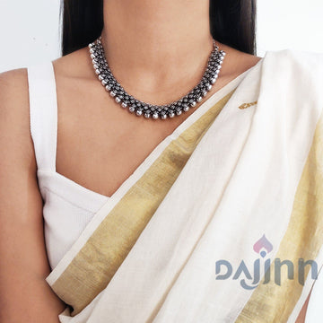 Arya Silver Oxidized Necklace