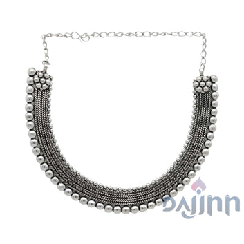 Mira Silver Oxidized Necklace