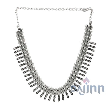 Mihika Silver Oxidized Necklace