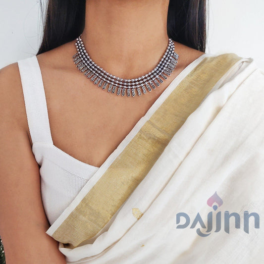 Mihika Silver Oxidized Necklace