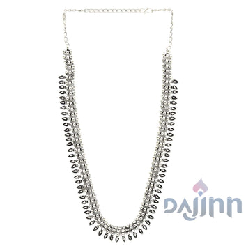 Yashika Silver Oxidized Long Necklace