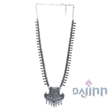 Mayra Silver Oxidized Long Necklace