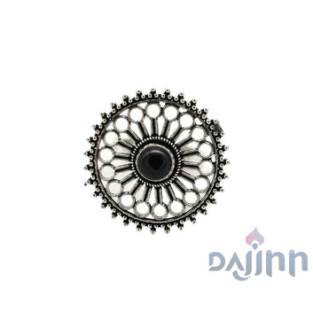 Aruna Black Silver Oxidized Filigree Ring