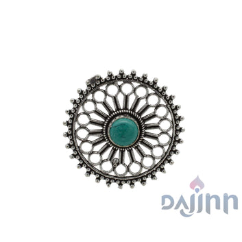 Aruna Turquoise Silver Oxidized Filigree Ring