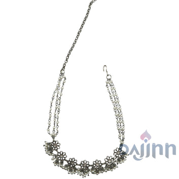 Dajinn Anjali Floral Pearl Silver Oxidised Jewelry Set