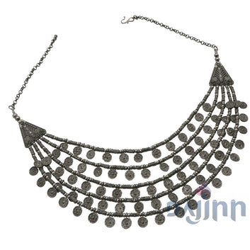 Dajinn Ksheya Layered Silver Oxidised Necklace