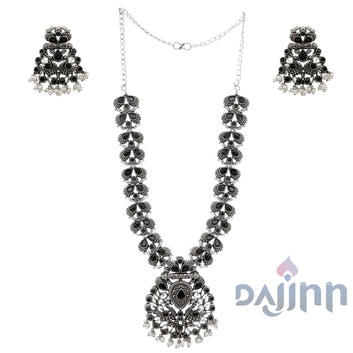 Dajinn Vaidehi Black Stone Necklace Set