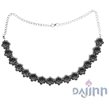 Dajinn Shachi Floral Metallic Necklace Set