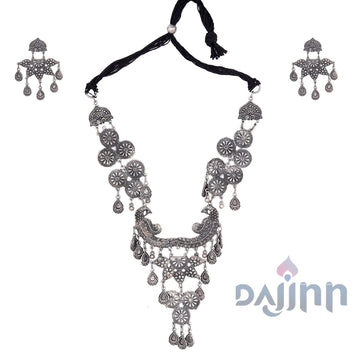 Dajinn Dira Antique Silver Polish Necklace Set