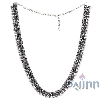 Dajinn Aanshi Long Silver Oxidised Necklace