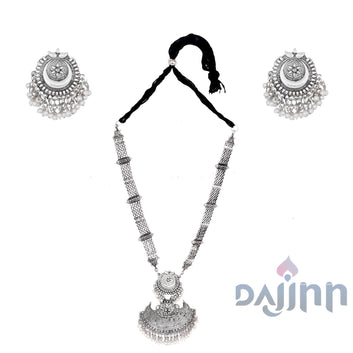 Dajinn Siyona Antique Silver Polish Necklace Set