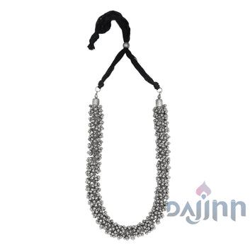 Dajinn Alvie Ghungroo Silver Oxidised Necklace