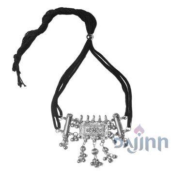 Dajinn Adweta Silver Oxidised Choker Necklace