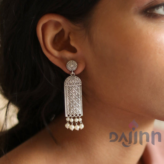 Dajinn Oeshi Silver Oxidised Earrings