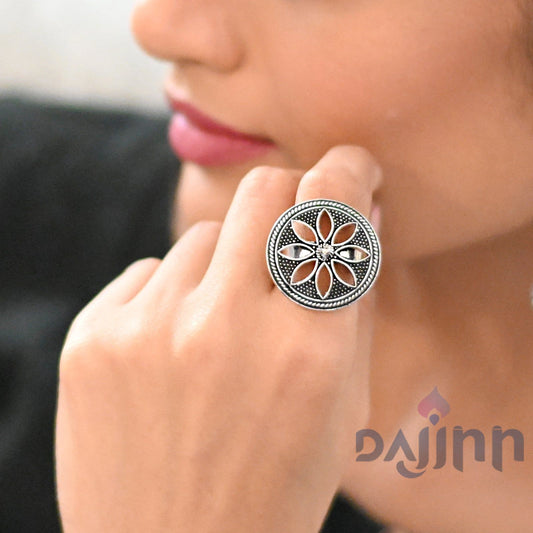 Adya Silver Floral Ring