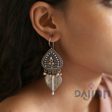 Dajinn Rabhya Silver Oxidised Earrings