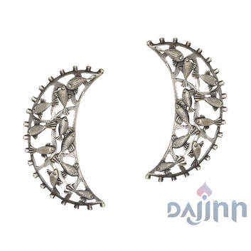 Dajinn Vasudha Silver Oxidised Earrings