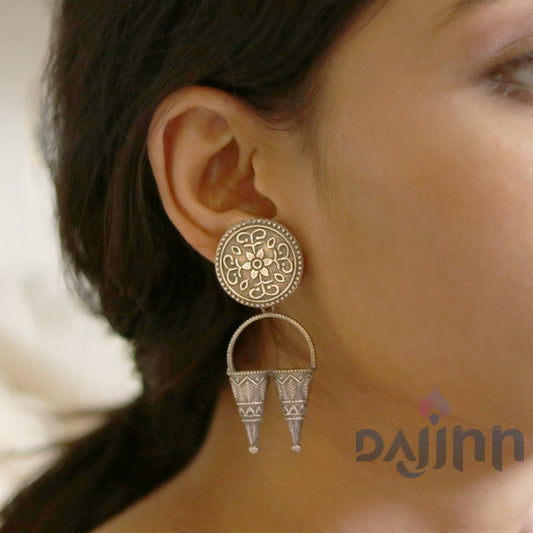 Dajinn Yachana Silver Oxidised Earrings