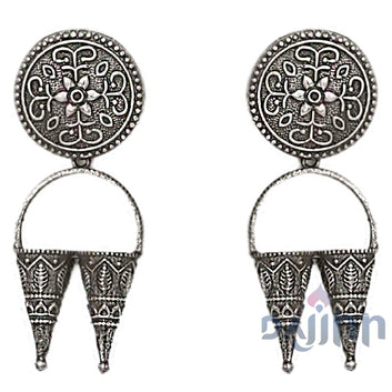 Dajinn Yachana Silver Oxidised Earrings