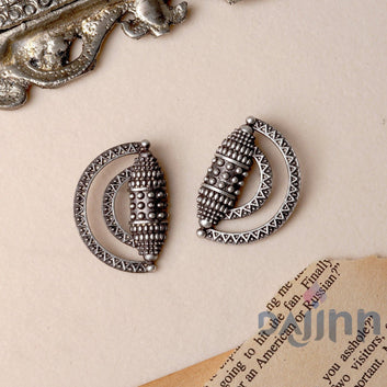 Dajinn Griva Silver Oxidised Earrings