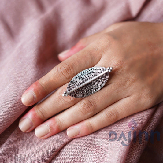 Dajinn Dhanya Silver Oxidised Ring