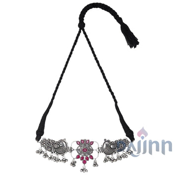 Dajinn Parul Pink Peacock Choker Necklace