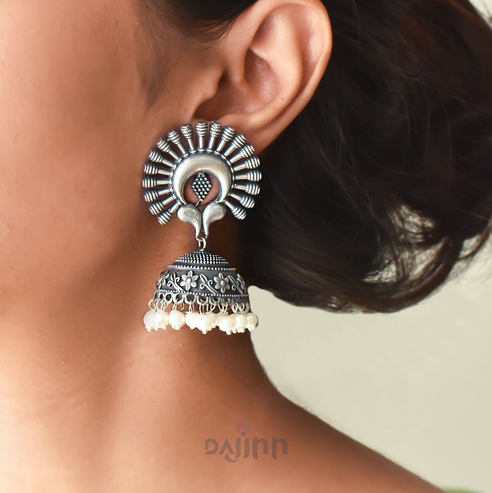 Dajinn Jhalsa Silver oxidised earring
