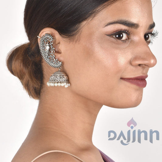 Dajinn Maira silver oxidised earrings