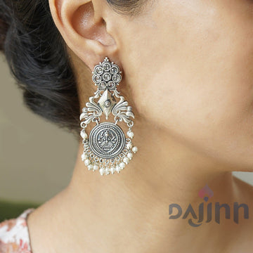 Dajinn Leela Silver Oxidised Earrings