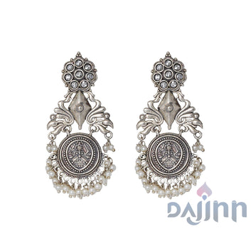 Dajinn Leela Silver Oxidised Earrings