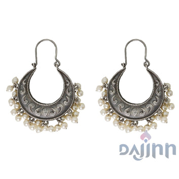 Dajinn Vibha Silver Oxidised Earrings