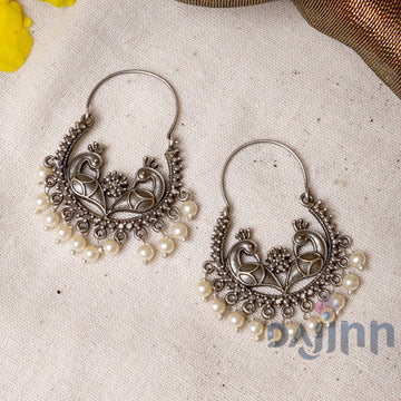 Dajinn Bhuvika Silver Oxidised Earrings