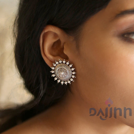 Dajinn Monika Silver Oxidised Earrings