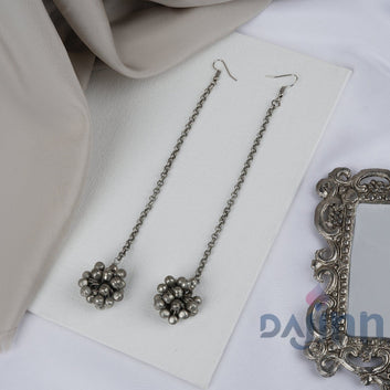 Dajinn Aamna Ghungroo Silver Oxidised Earring